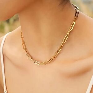 18 KT Gold Over Titanium Steel Chain Necklace